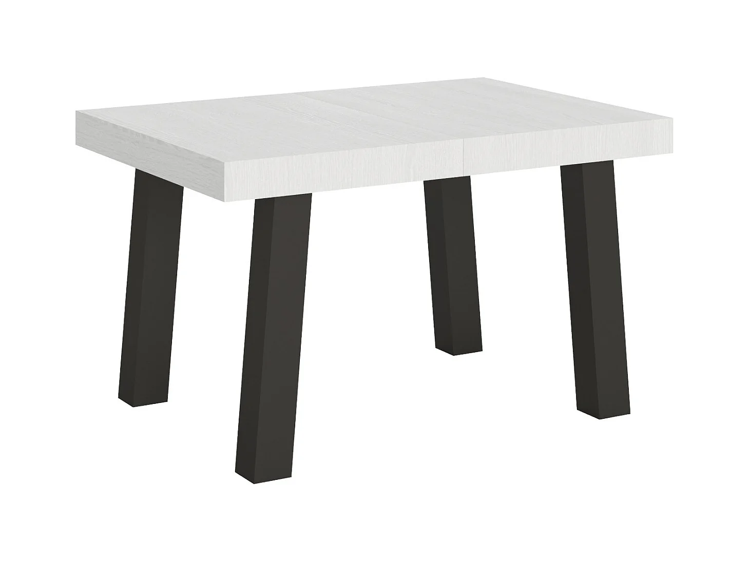Table extensible 90x130/390 cm Bridge Frêne Blanc cadre Anthracite
