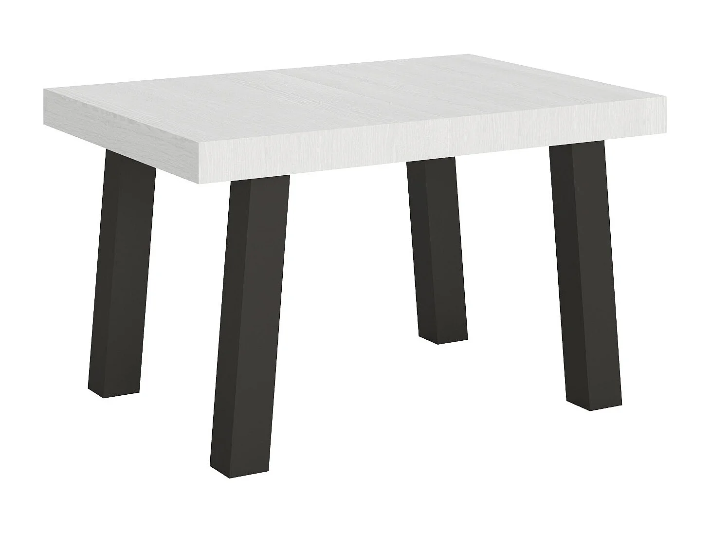 Table extensible 90x130/390 cm Bridge Frêne Blanc cadre Anthracite
