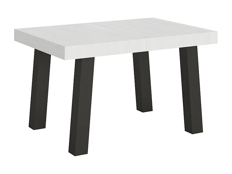 Table extensible 90x130/390 cm Bridge Frêne Blanc cadre Anthracite