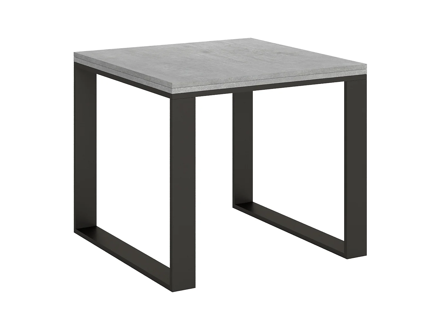 Table extensible portefeuille 90x90/180 cm Tecno Libra Gris Béton cadre Anthracite