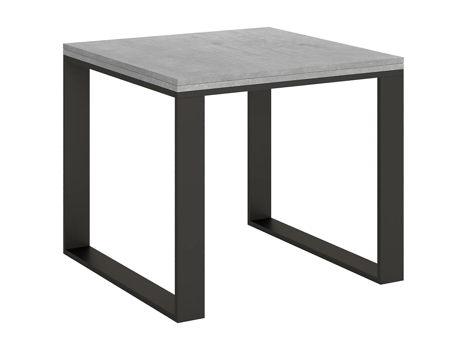 Table extensible portefeuille 90x90/180 cm Tecno Libra Gris Béton cadre Anthracite