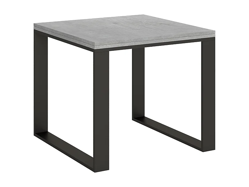 Table extensible portefeuille 90x90/180 cm Tecno Libra Gris Béton cadre Anthracite