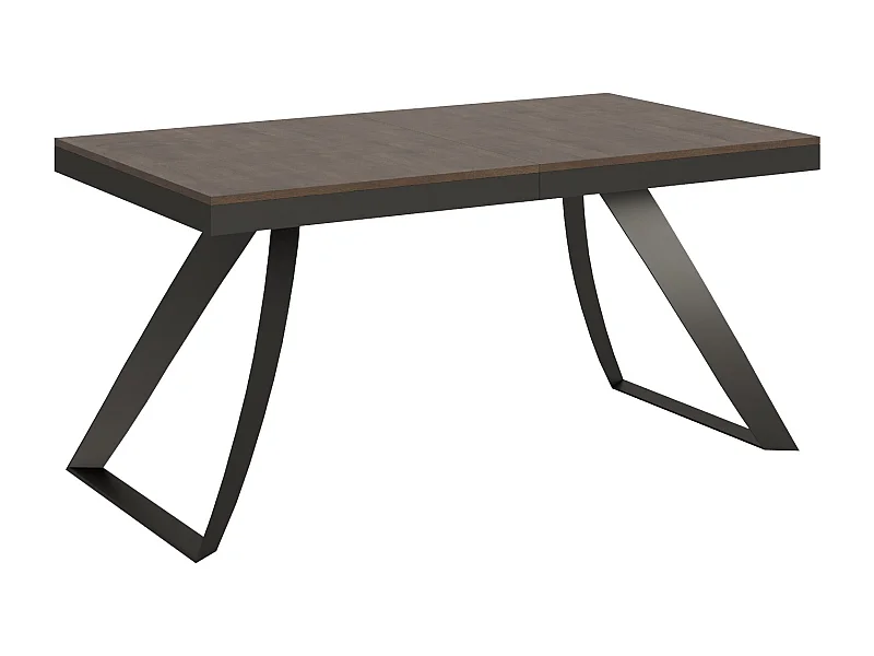 Mesa de jantar extensível 90x160/264 cm Proxy Evolution Nogueira quadro Antracite