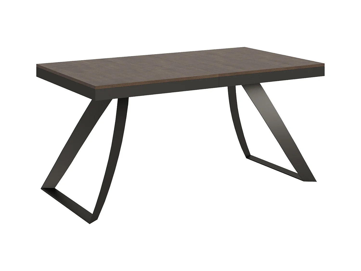 Ausziehtisch 90x160/264 cm Proxy Evolution Nussbaum mit Eisenrahmen aus Anthrazit