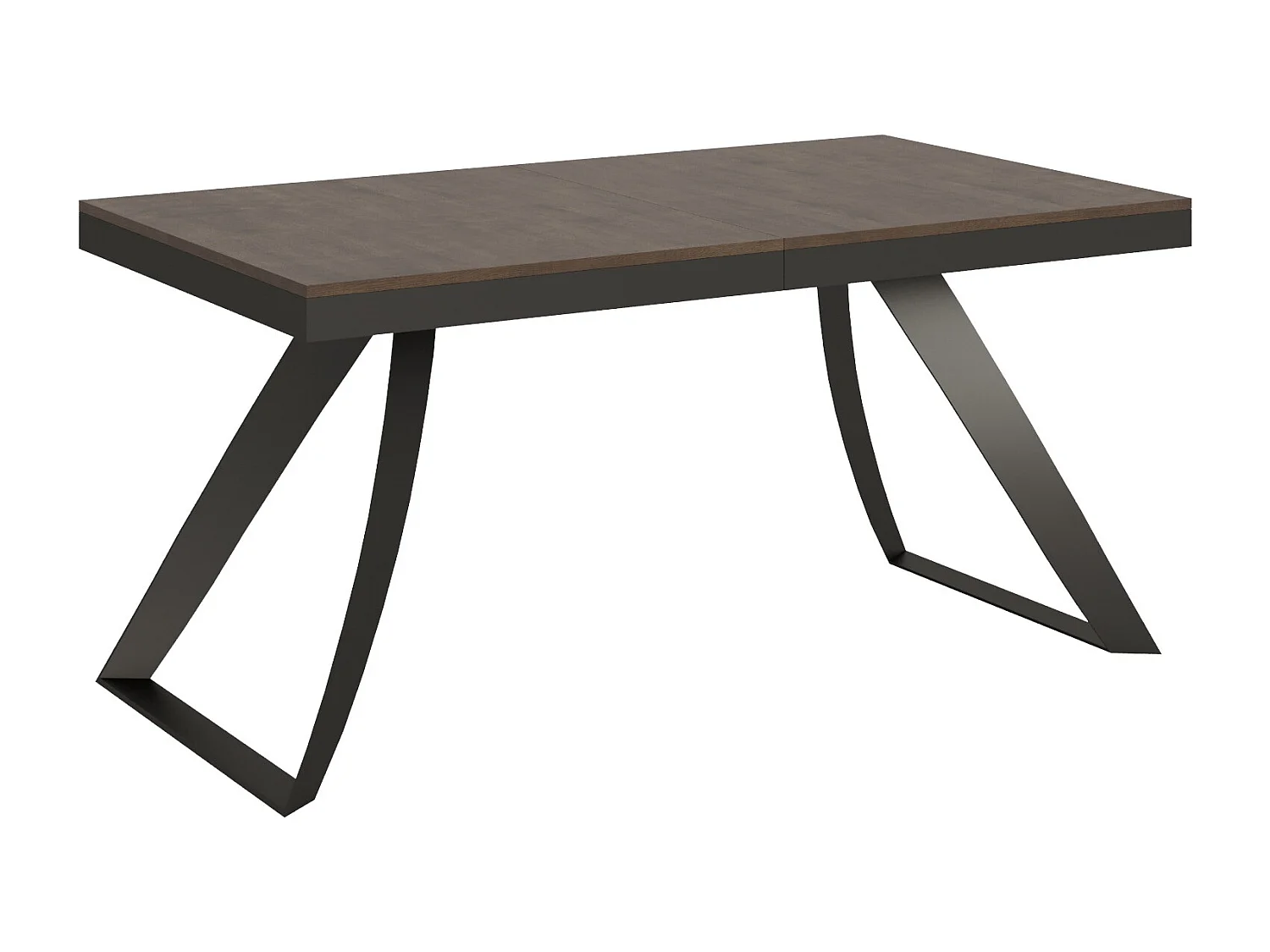 Table extensible 90x160/264 cm Proxy Evolution Noyer cadre Anthracite
