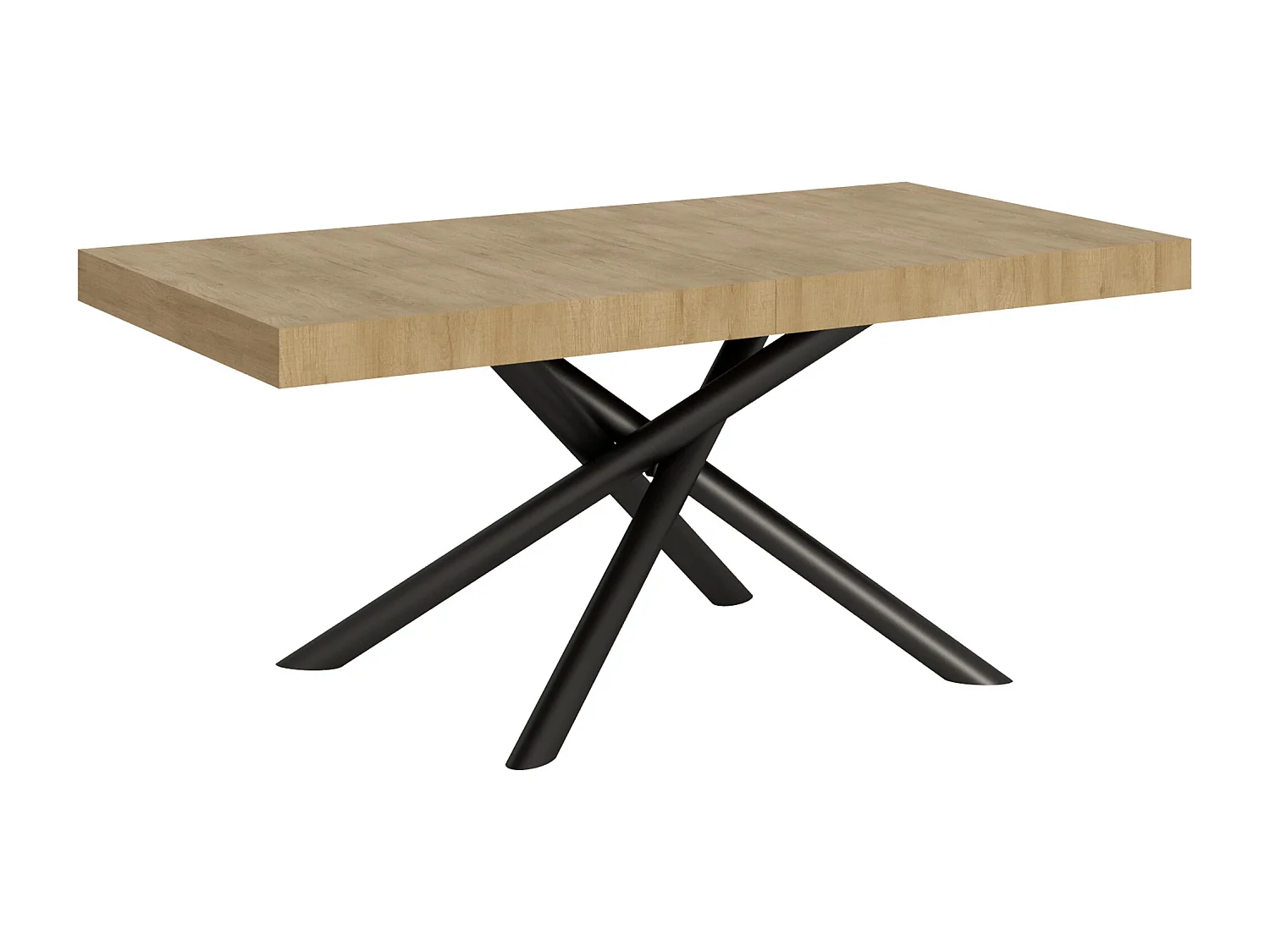 Table extensible 90x180/284 cm Famas Chêne Nature cadre Anthracite