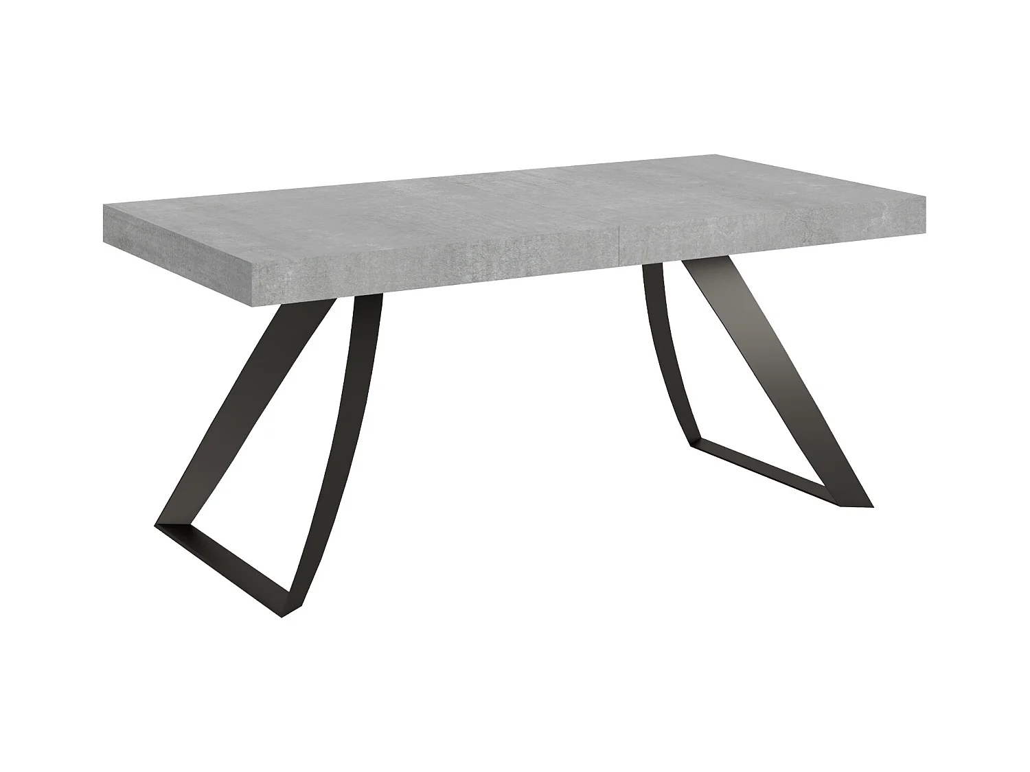 Table extensible 90x180/440 cm Proxy Gris Béton cadre Anthracite