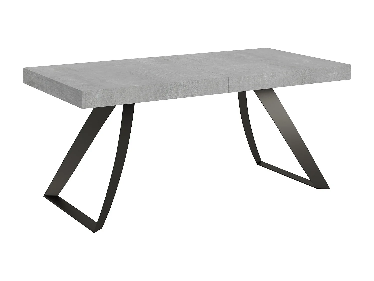 Table extensible 90x180/440 cm Proxy Gris Béton cadre Anthracite