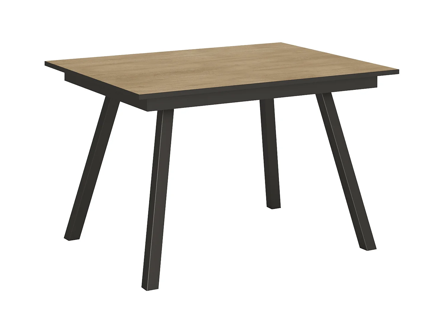 Uitschuifbare tafel 90x120/180 cm Mirhi natuur eiken frame antraciet