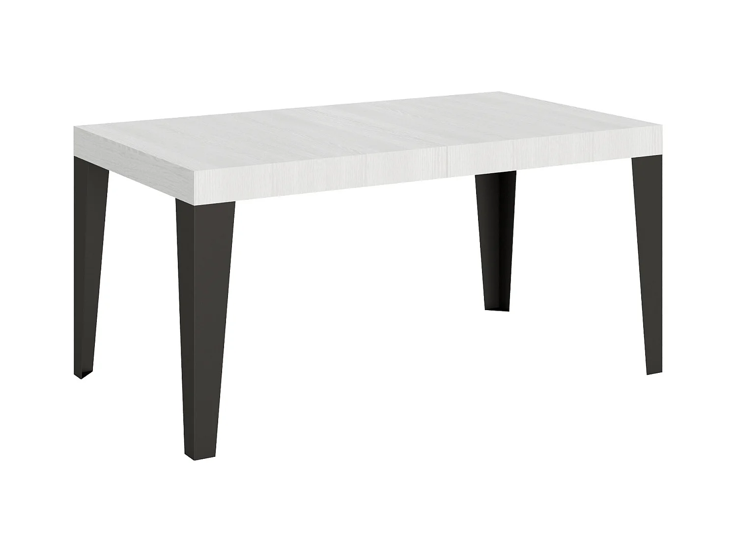 Table extensible 90x160/420 cm Flame Frêne Blanc cadre Anthracite