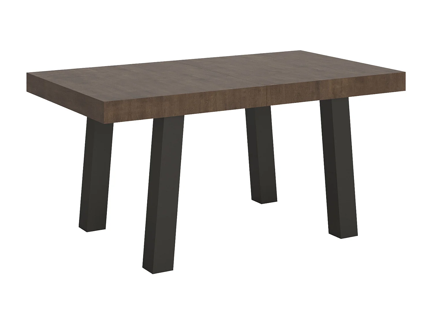 Ausziehtisch 90x160/420 cm Bridge Nussbaum mit Eisenrahmen aus Anthrazit
