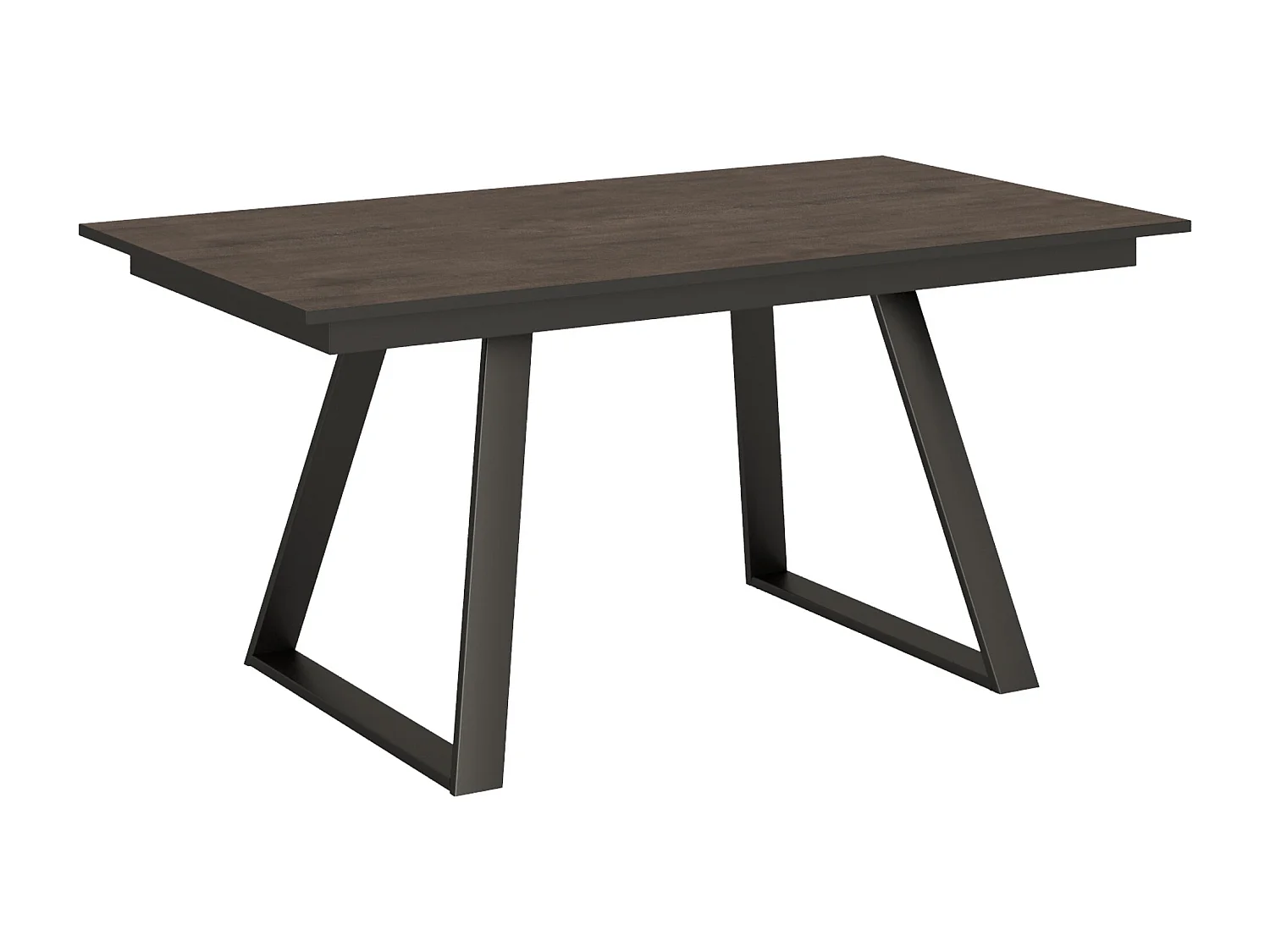 Mesa extensible 90x160/220 cm Bernadette Nogal estructura Antracita