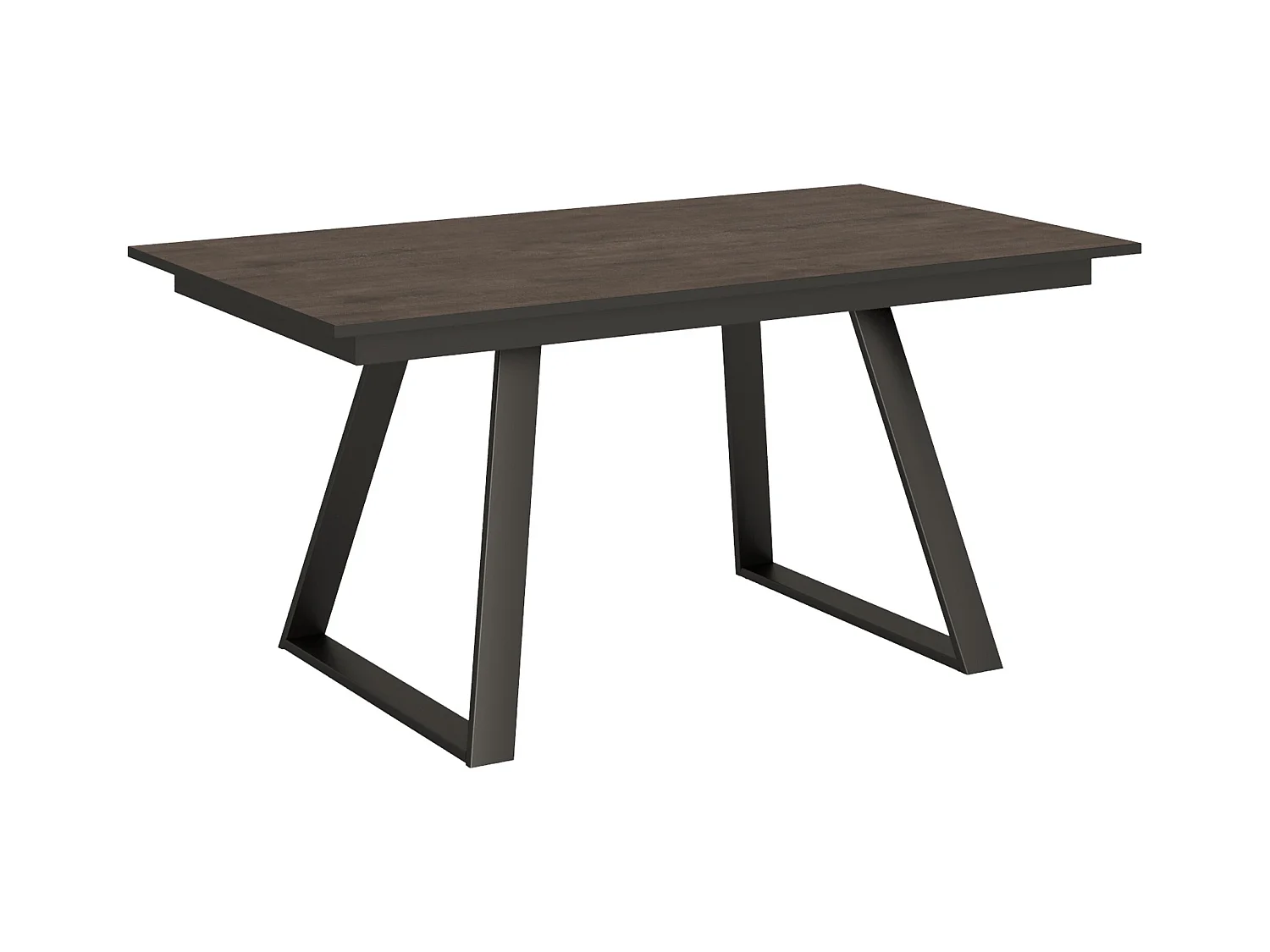 Table extensible 90x160/220 cm Bernadette Noyer cadre Anthracite