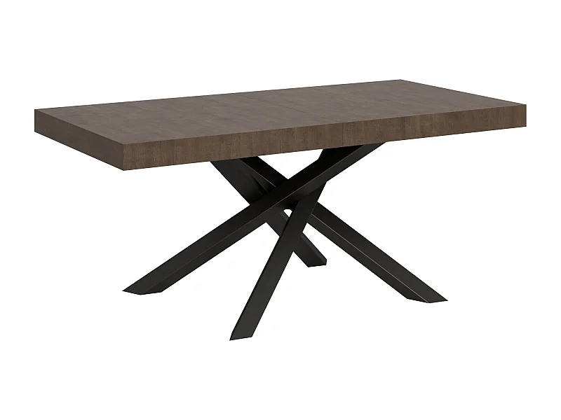Table extensible 90x180/284 cm Volantis Noyer cadre Anthracite