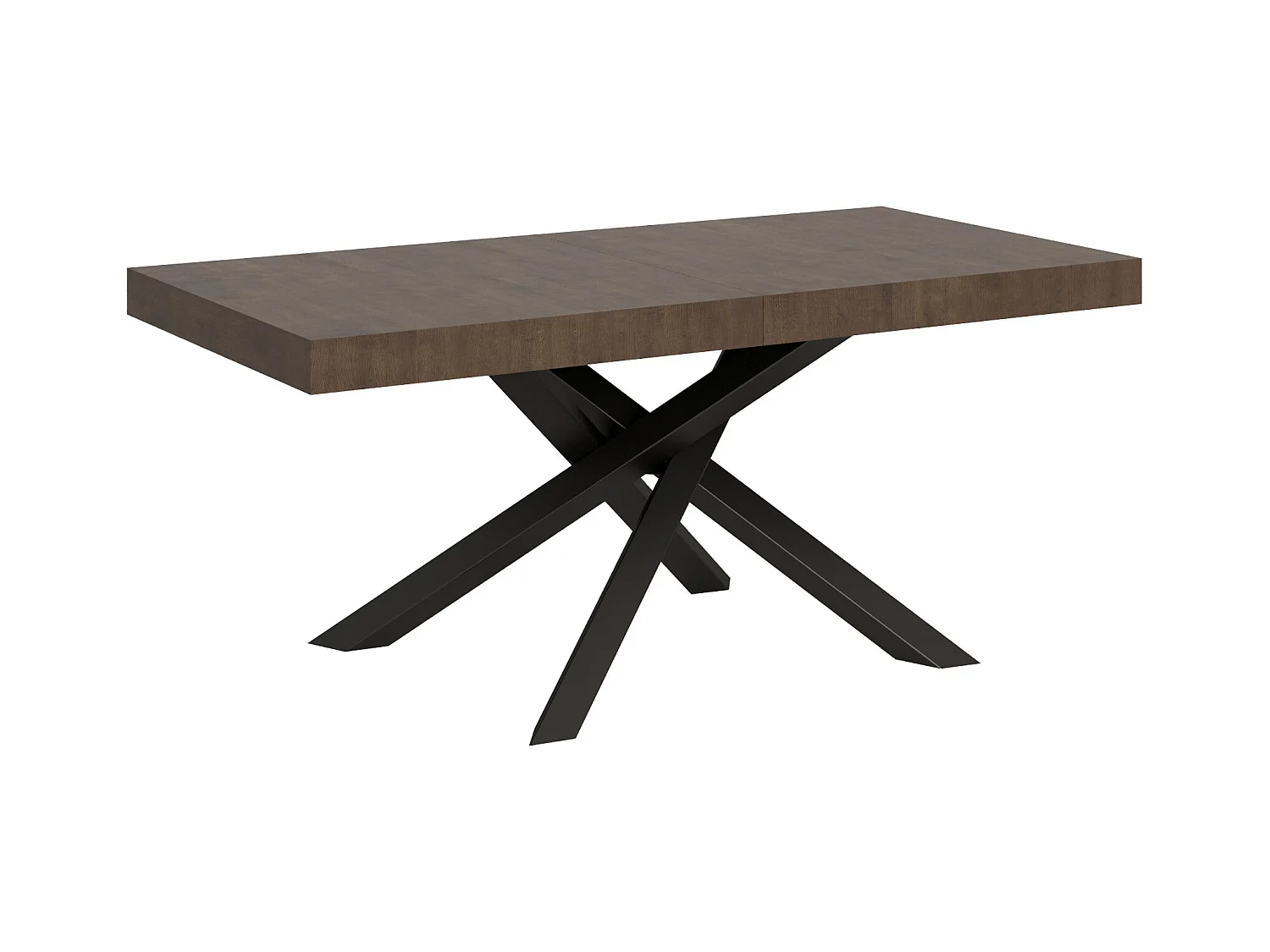 Table extensible 90x180/284 cm Volantis Noyer cadre Anthracite