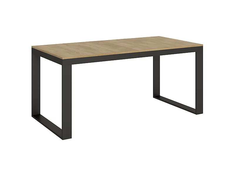 Ausziehbarer Tisch 90x180/440 cm Gestell Tecno Evolution Nature Eiche Anthrazit