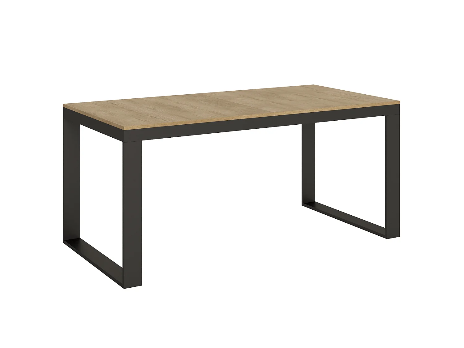 Uitschuifbare tafel 180/440x90 cm Tecno Evolution natuur eiken met antraciet frame en poten
