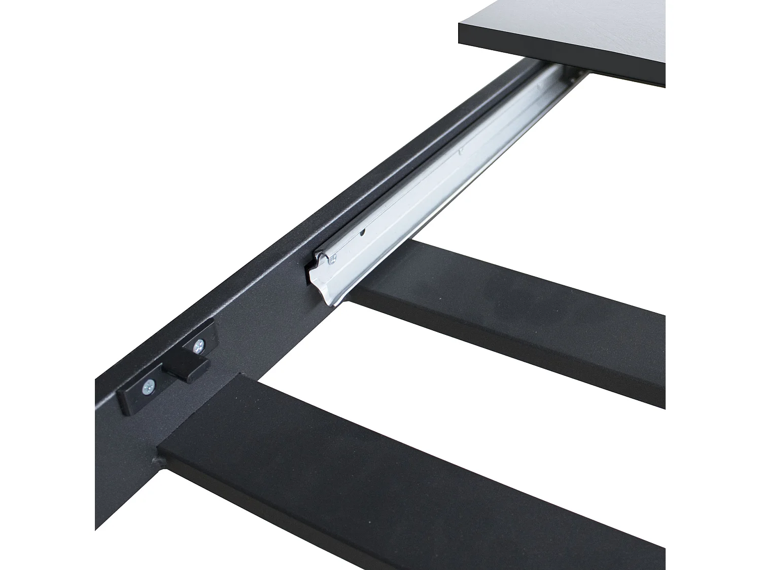 Table extensible 90x160/220 cm Ganty Gris Béton bande de chante Anthracite cadre Anthracite