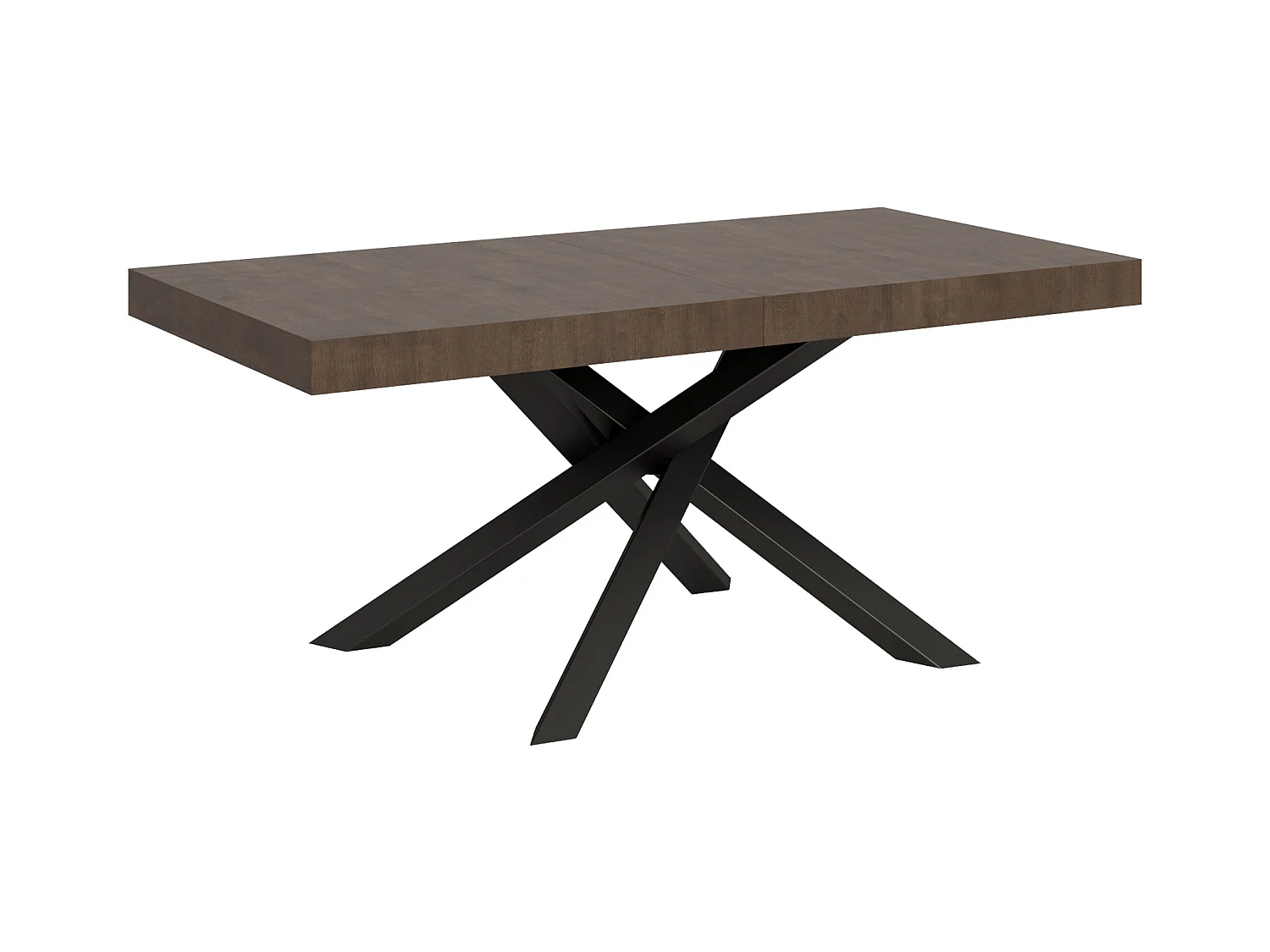 Table extensible 90x180/440 cm Volantis Noyer cadre Anthracite