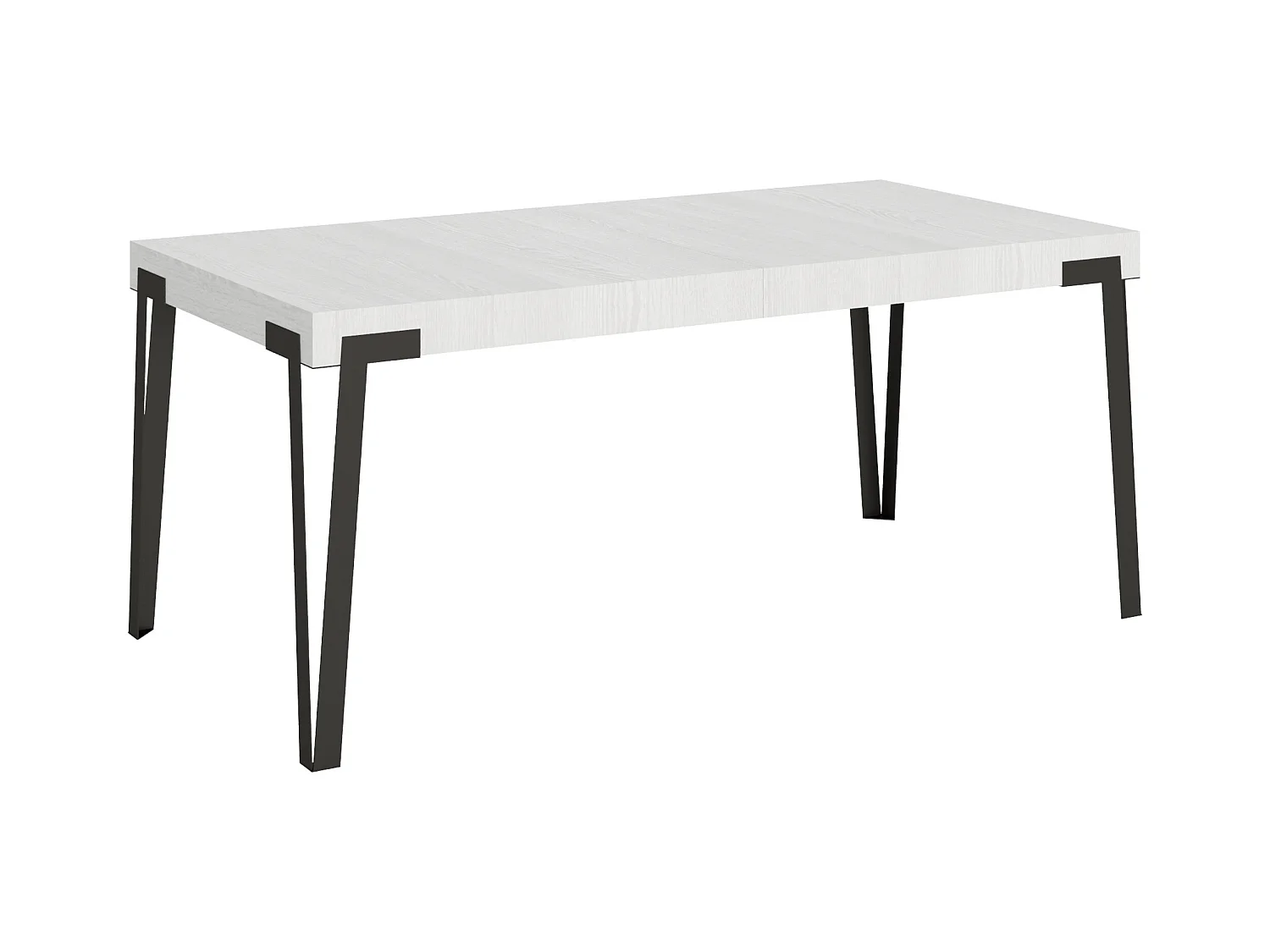 Table extensible 90x180/284 cm Rio Frêne Blanc cadre Anthracite