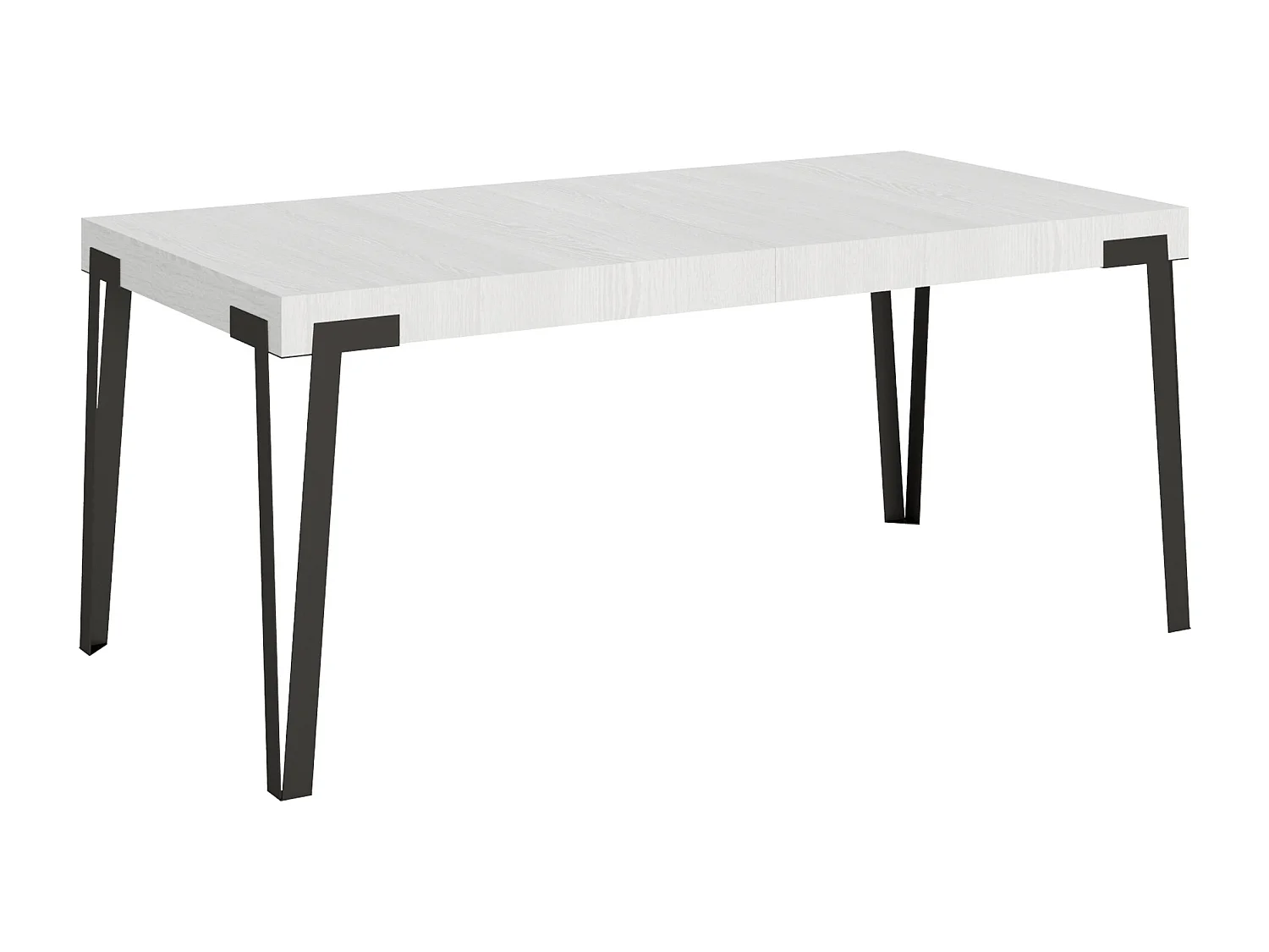 Table extensible 90x180/284 cm Rio Frêne Blanc cadre Anthracite