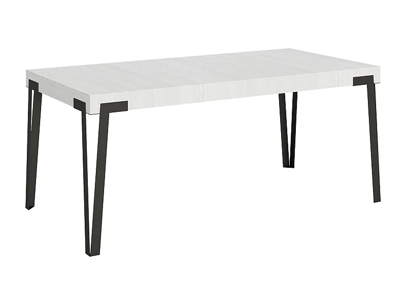 Table extensible 90x180/284 cm Rio Frêne Blanc cadre Anthracite