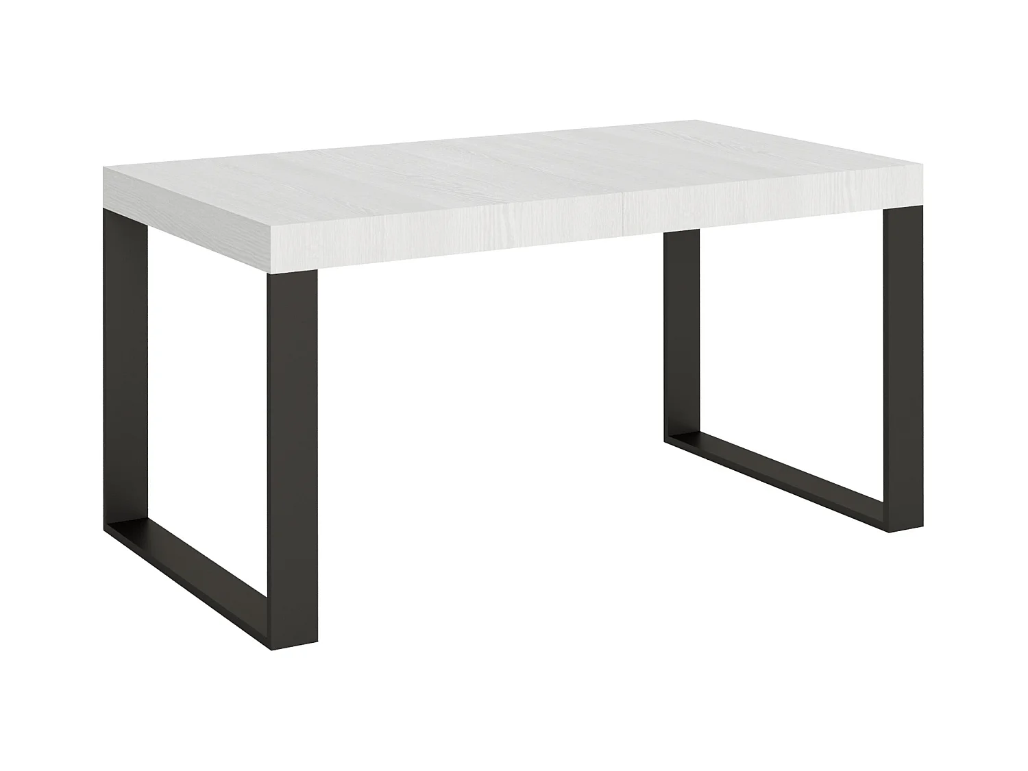 Table extensible 90x160/420 cm Tecno Premium Frêne Blanc cadre Anthracite