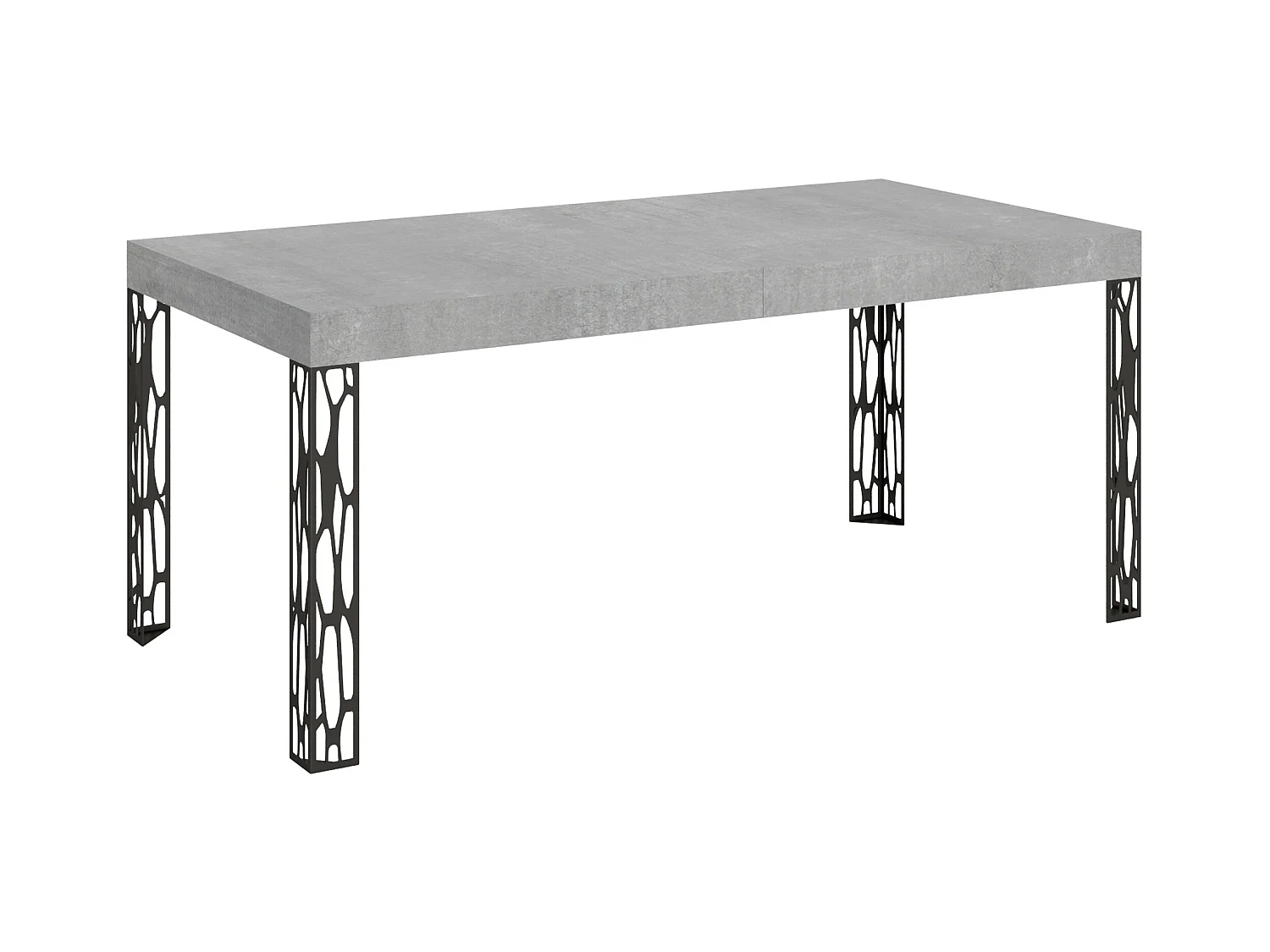 Mesa de jantar extensível 90x180/284 cm Ghibli Cimento quadro Antracite