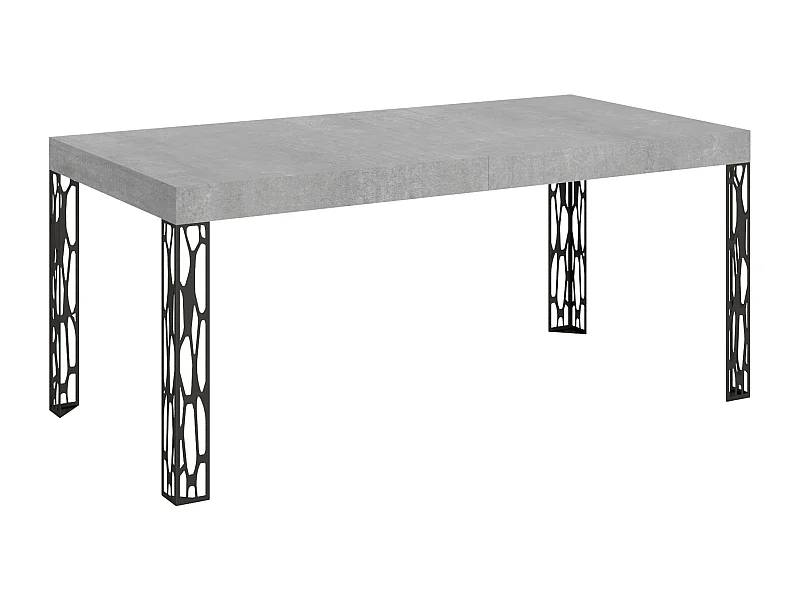 Table extensible 90x180/284 cm Ghibli Gris Béton cadre Anthracite