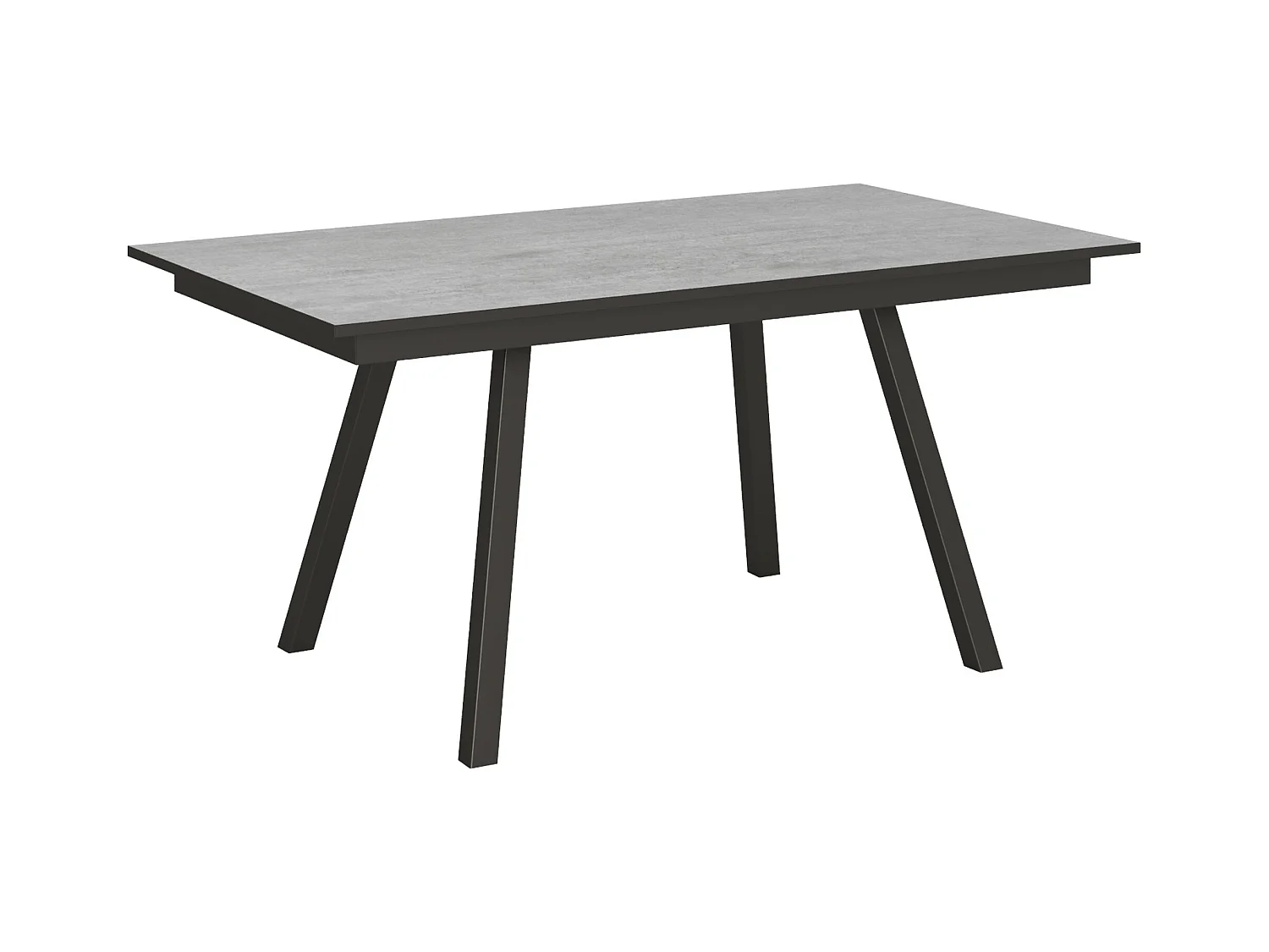 Table extensible 90x160/220 cm Mirhi Gris Béton cadre Anthracite