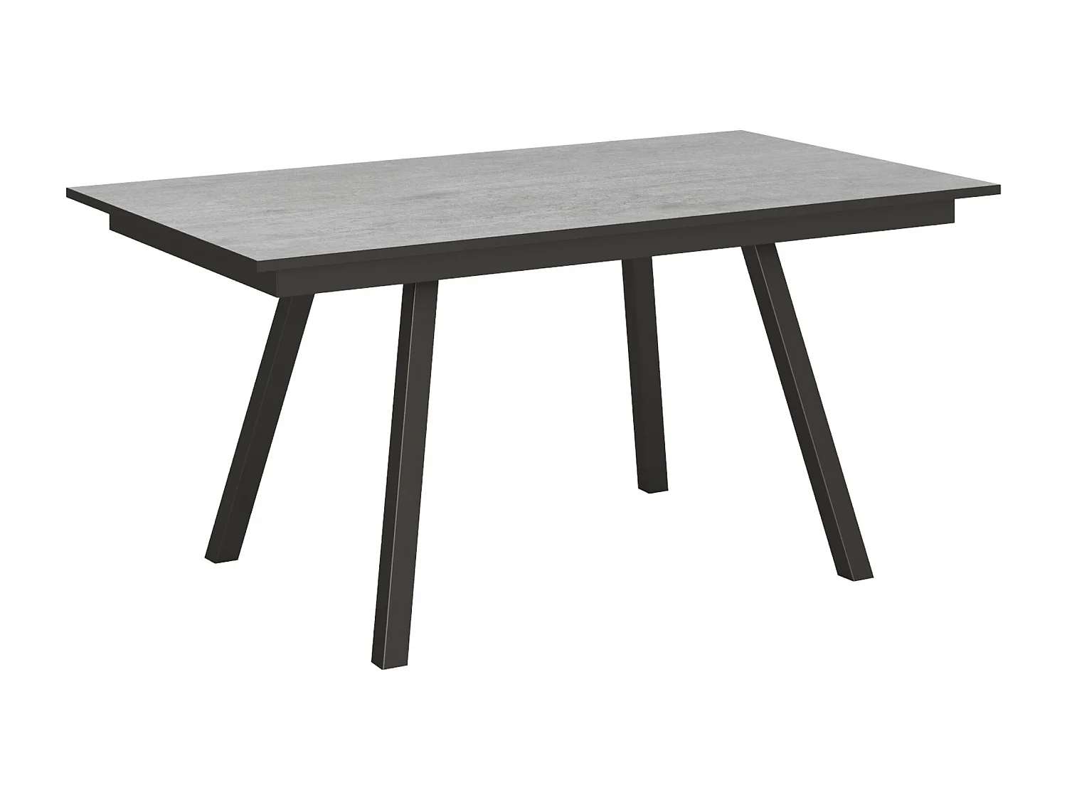 Table extensible 90x160/220 cm Mirhi Gris Béton cadre Anthracite