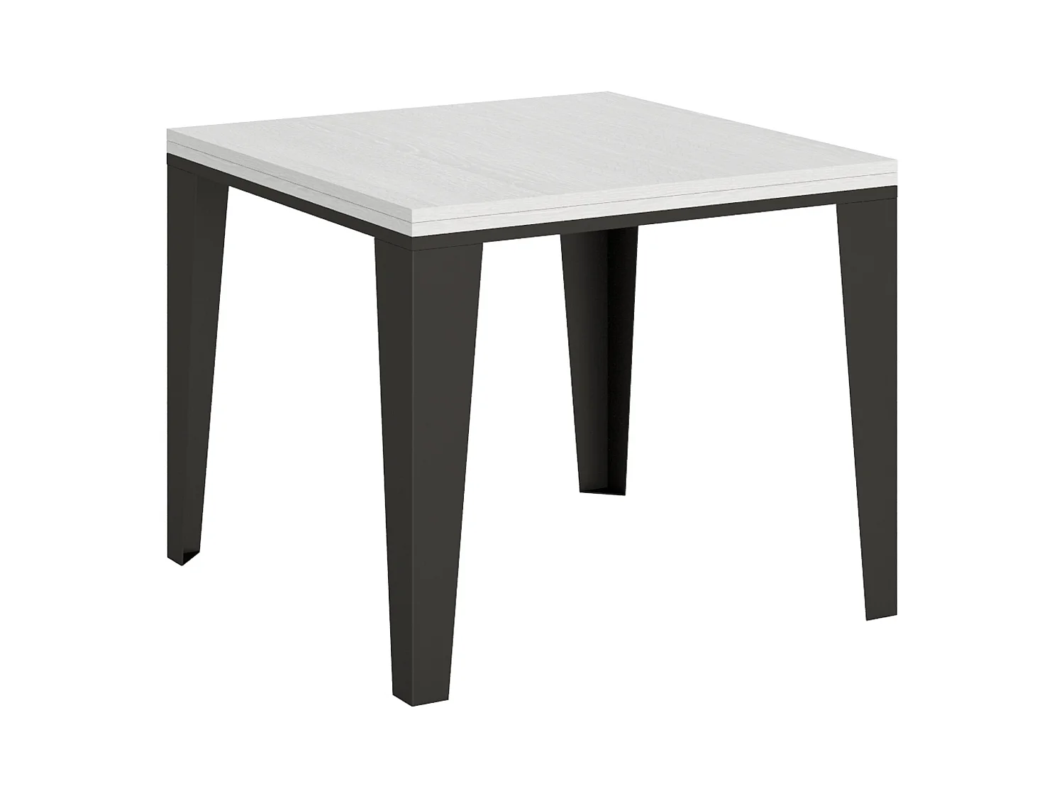 Mesa tipo libro 90x90/180 cm Flame Libra Fresno Blanco estructura Antracita