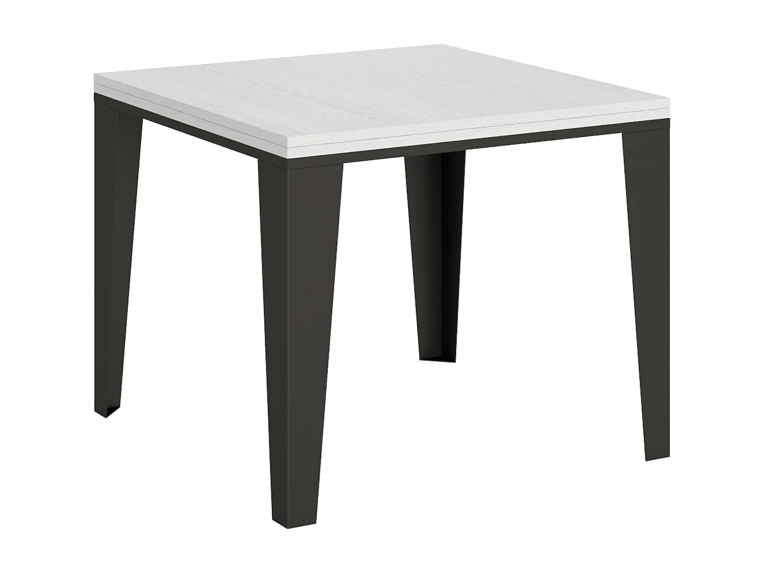 Table extensible portefeuille 90x90/180 cm Flame Libra Frêne Blanc cadre Anthracite