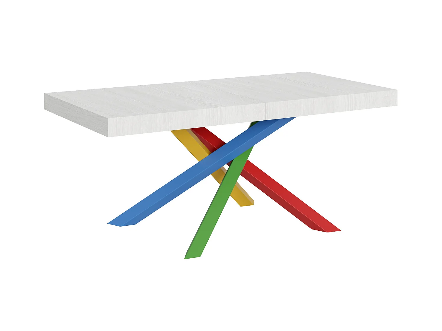 Table extensible 90x180/440 cm Volantis Frêne Blanc cadre 4/B