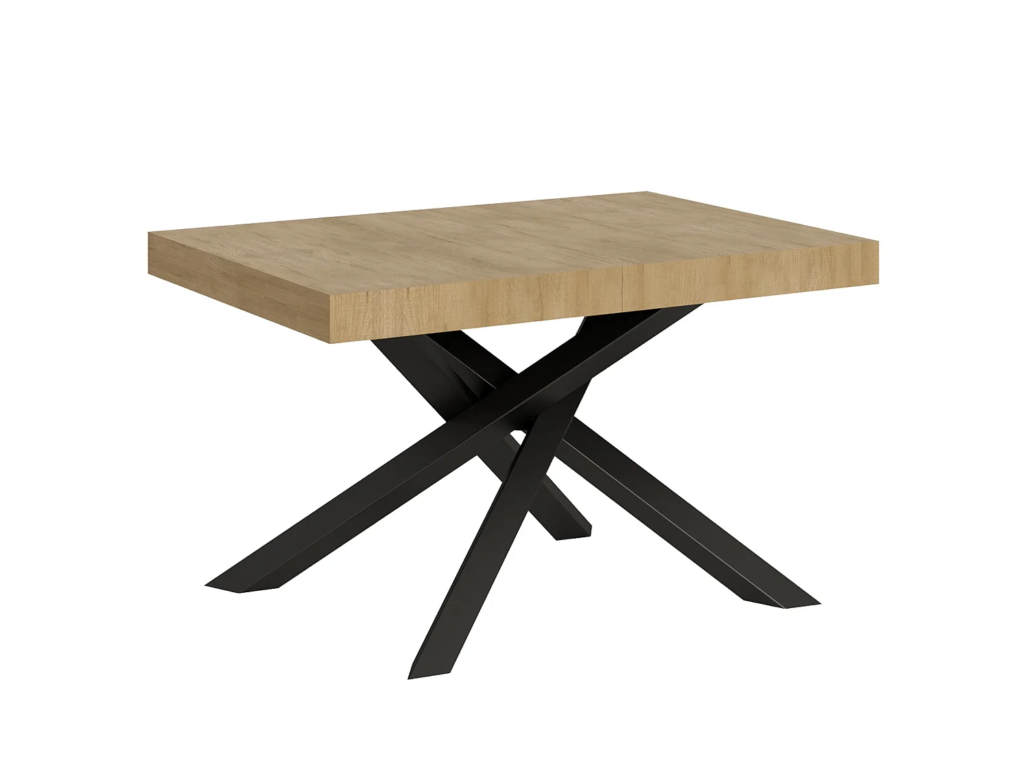 Uitschuifbare tafel 130/234x90 cm Volantis natuur eiken met antraciete poten