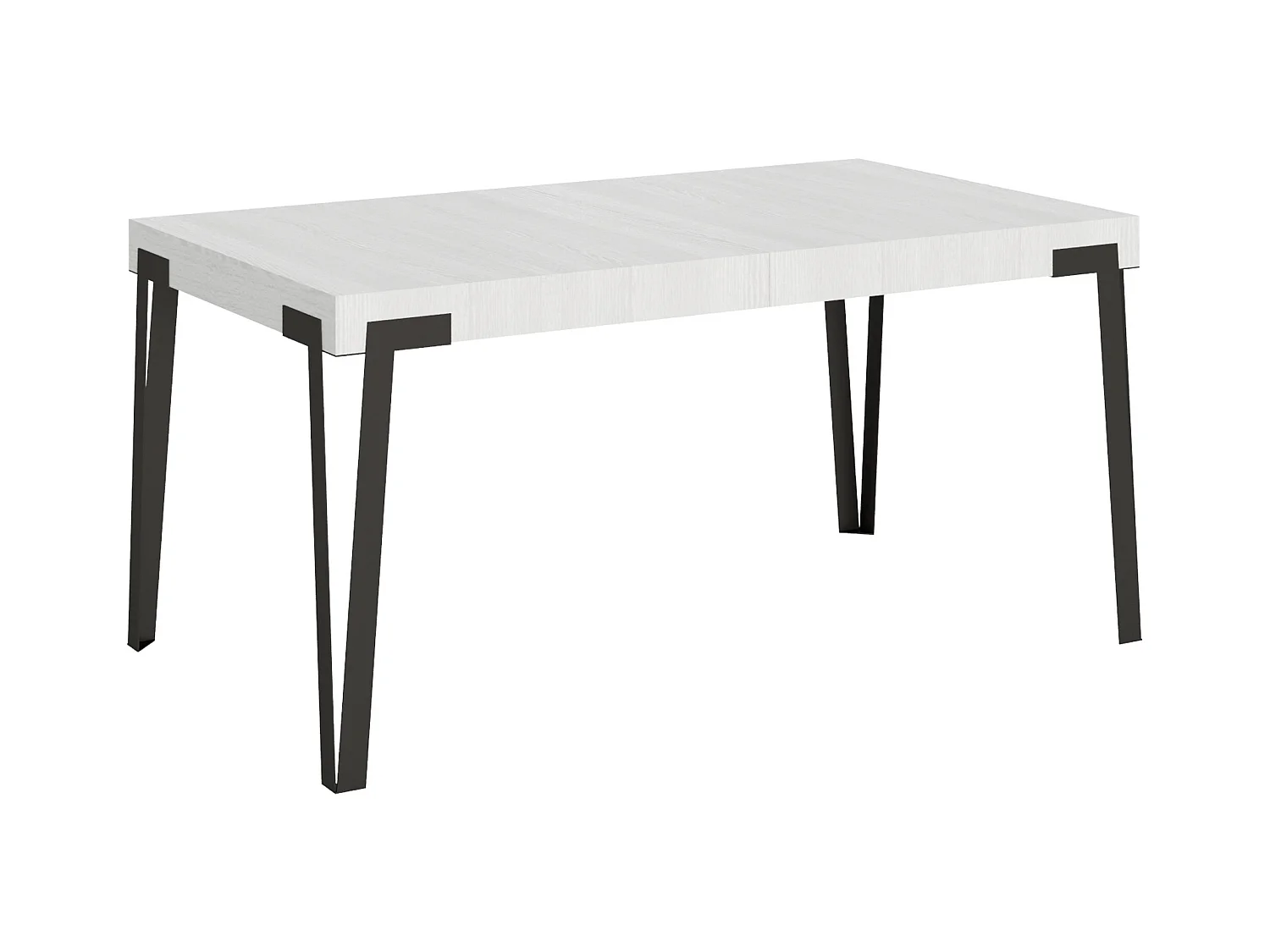Table extensible 90x160/264 cm Rio Frêne Blanc cadre Anthracite