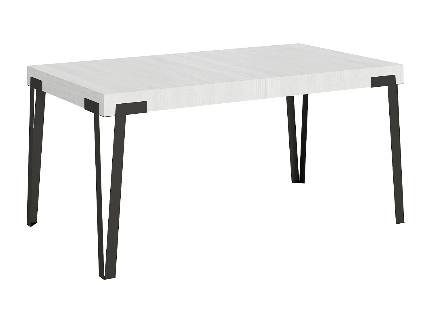 Table extensible 90x160/264 cm Rio Frêne Blanc cadre Anthracite