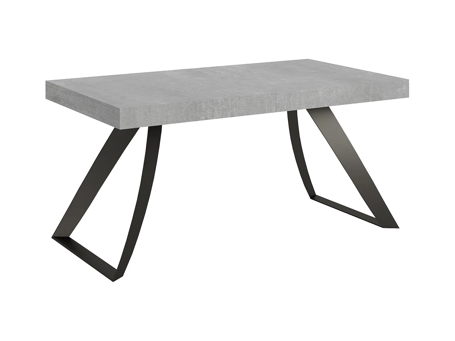 Mesa de jantar extensível 90x160/264 cm Proxy Cimento quadro Antracite