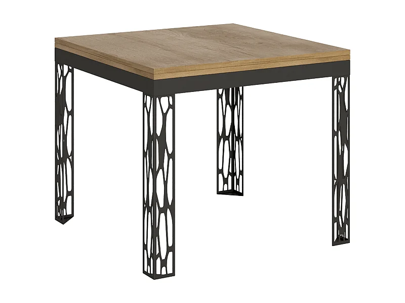 Uitklapbare tafel 90x90/180 cm Ghibli Libra natuur eiken frame antraciet
