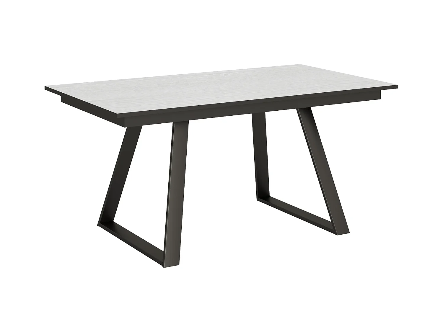 Table extensible 90x160/220 cm Bernadette Frêne Blanc cadre Anthracite