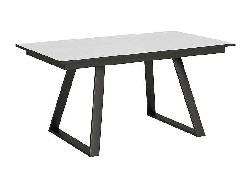 Table extensible 90x160/220 cm Bernadette Frêne Blanc cadre Anthracite