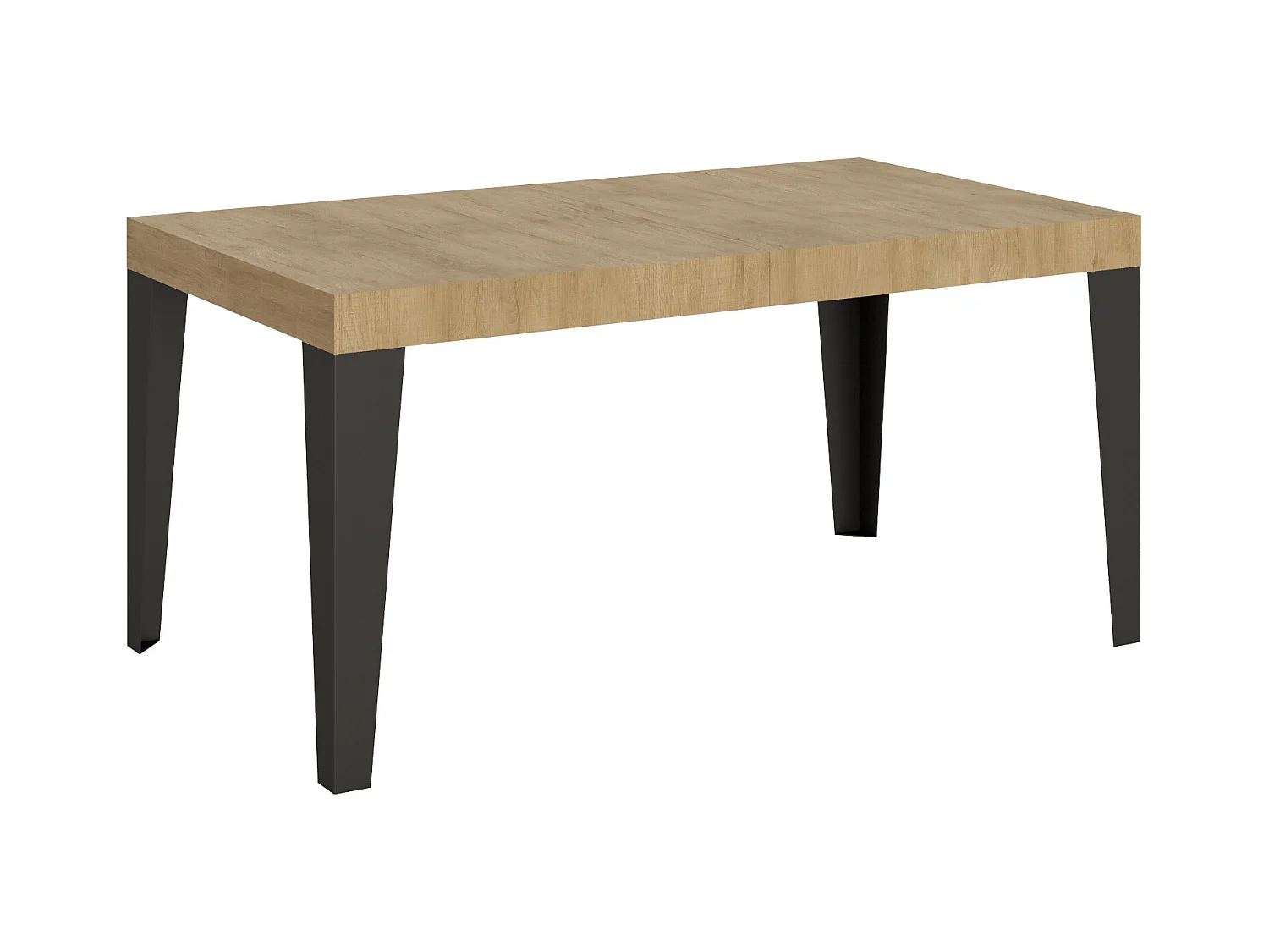 Table extensible 90x160/420 cm Flame Chêne Nature cadre Anthracite