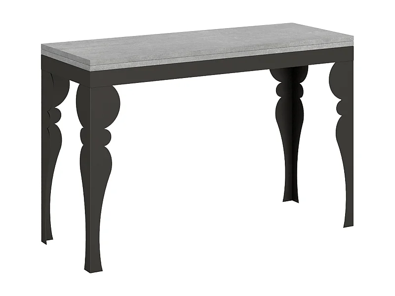 Mesa de jantar extensível tipo livro 120x45/90 cm Paxon Double Cimento quadro Antracite