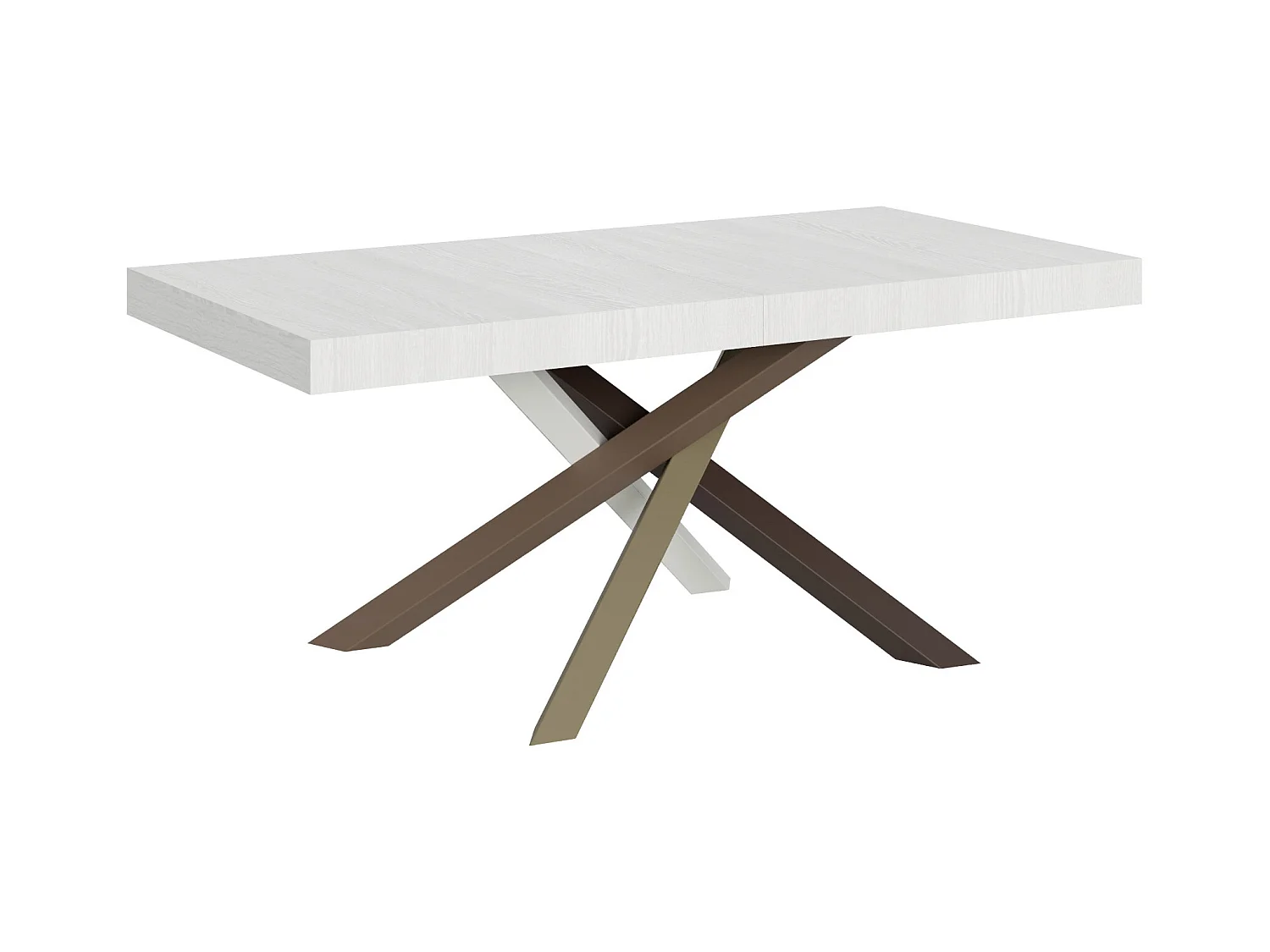 Table extensible 90x180/440 cm Volantis Frêne Blanc cadre 4/C