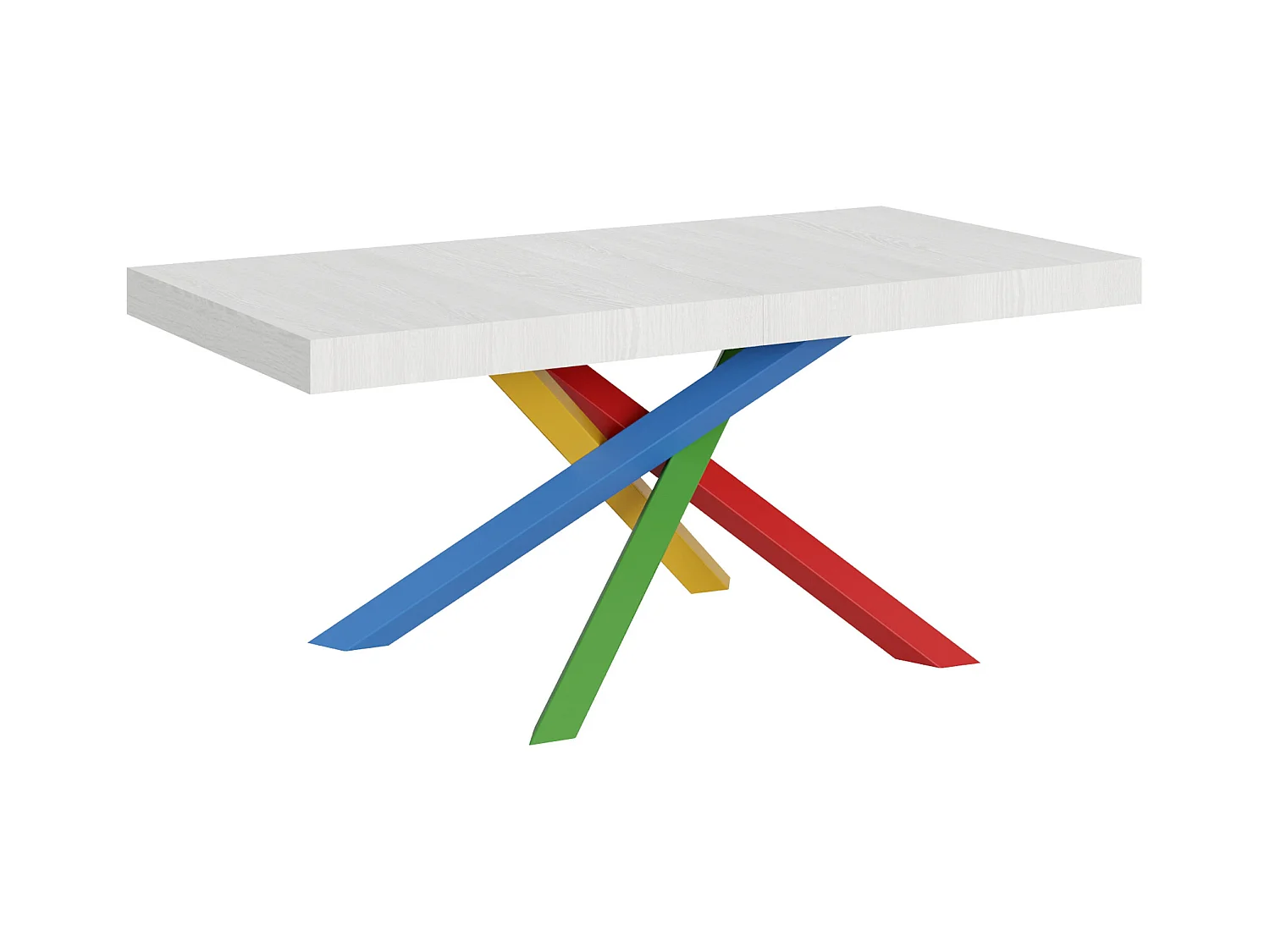 Table extensible 90x180/284 cm Volantis Frêne Blanc cadre 4/B