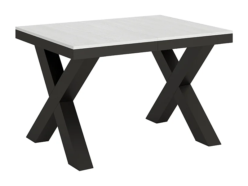Table extensible 90x120/380 cm Traffic Evolution Frêne Blanc cadre Anthracite