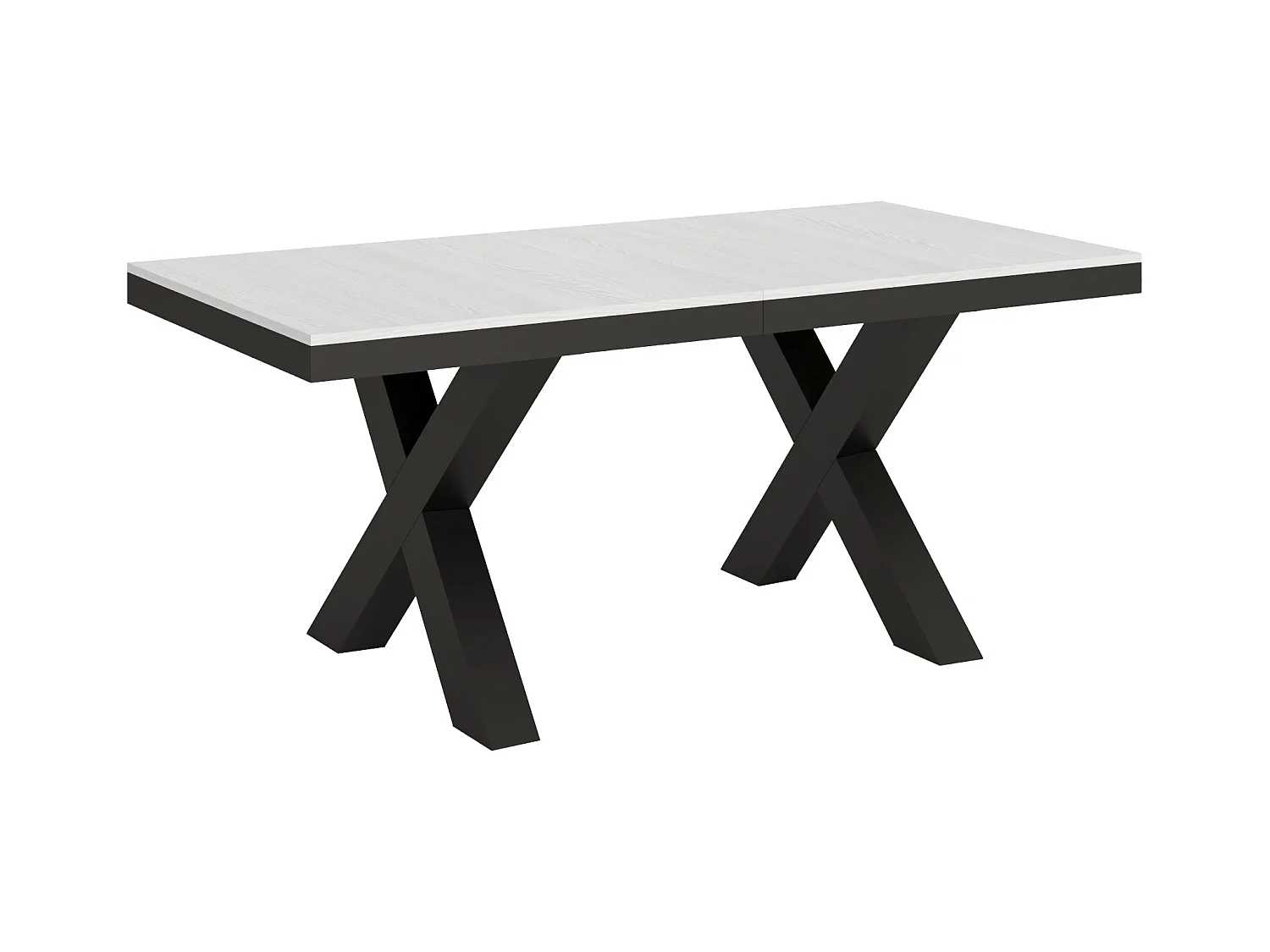 Table extensible 90x180/440 cm Traffic Evolution Frêne Blanc cadre Anthracite