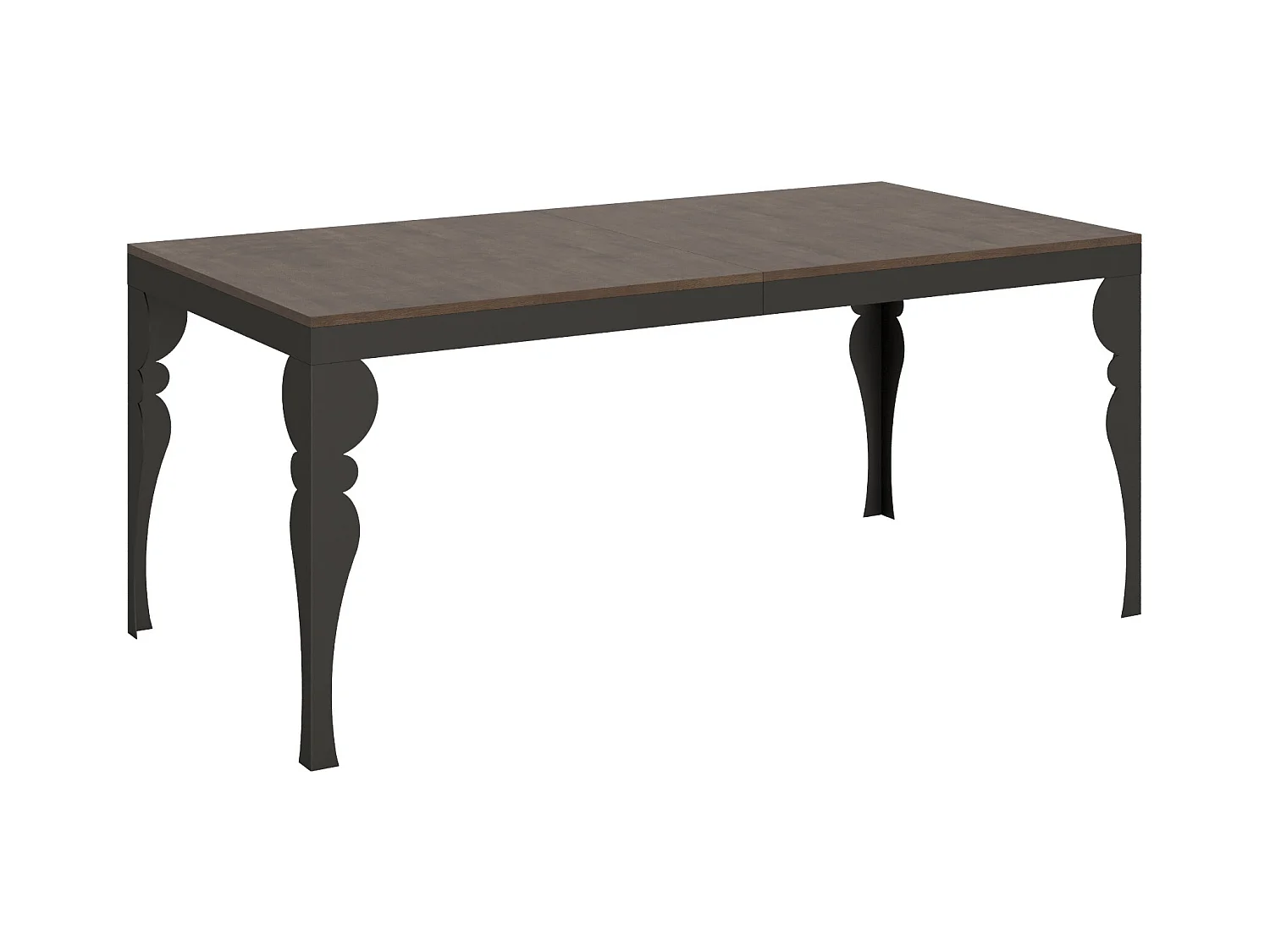 Table extensible 90x180/284 cm Paxon Evolution Noyer cadre Anthracite