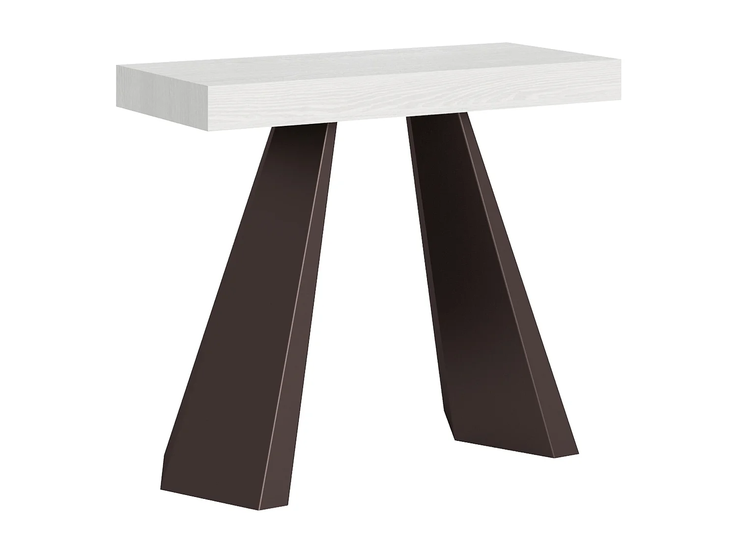 Console extensible 90x40/300 cm Diamante frêne blanc pieds ours