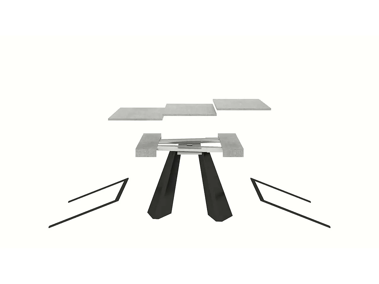 Udtrækkeligt konsolbord 90x40/300 cm Diamond White Ash Bear stel